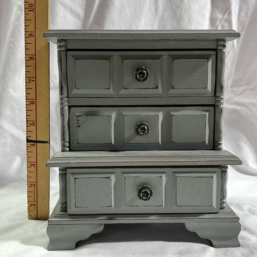 Vintage Jewelry Music Box that has been refinished and distressed